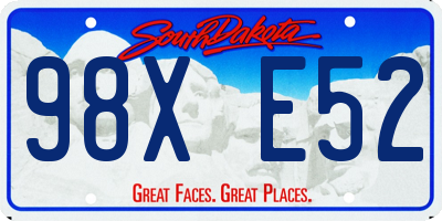 SD license plate 98XE52