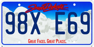 SD license plate 98XE69