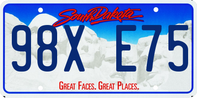 SD license plate 98XE75