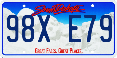 SD license plate 98XE79