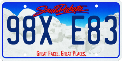 SD license plate 98XE83