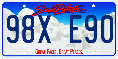 SD license plate 98XE90