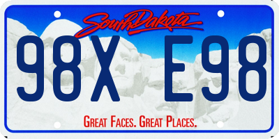 SD license plate 98XE98