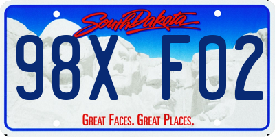 SD license plate 98XF02