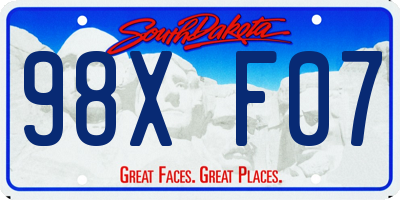 SD license plate 98XF07