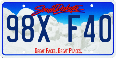 SD license plate 98XF40