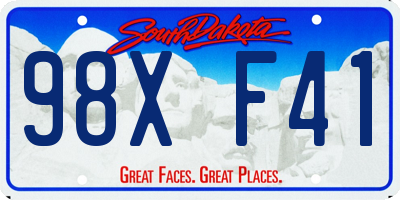 SD license plate 98XF41
