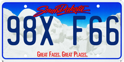 SD license plate 98XF66
