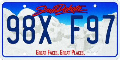 SD license plate 98XF97