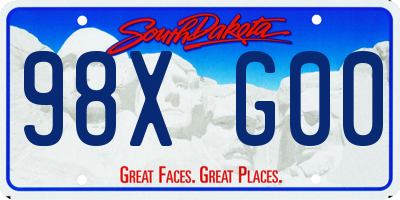 SD license plate 98XG00