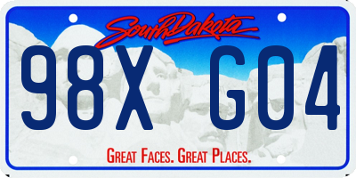 SD license plate 98XG04