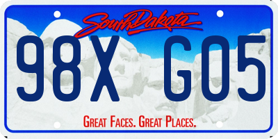 SD license plate 98XG05