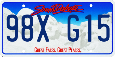SD license plate 98XG15