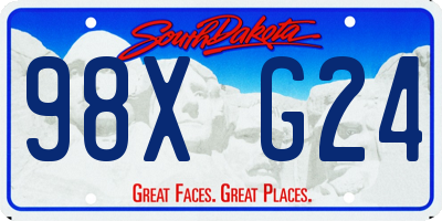 SD license plate 98XG24