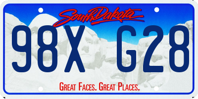 SD license plate 98XG28