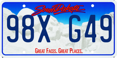 SD license plate 98XG49