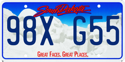 SD license plate 98XG55