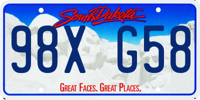 SD license plate 98XG58