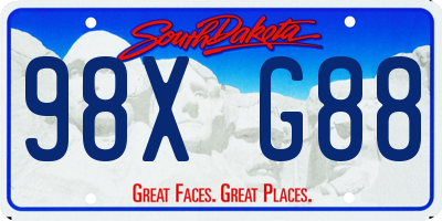 SD license plate 98XG88