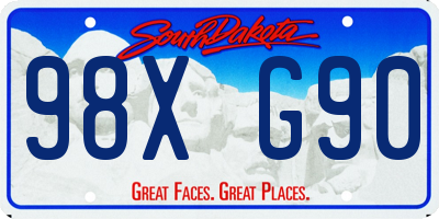SD license plate 98XG90