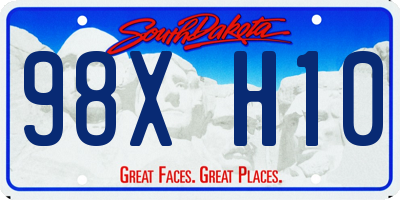 SD license plate 98XH10