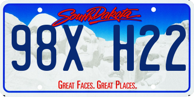 SD license plate 98XH22