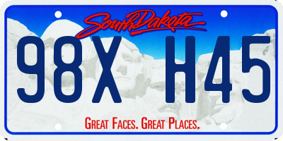 SD license plate 98XH45