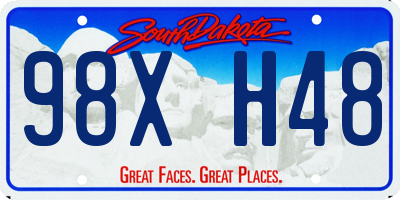 SD license plate 98XH48