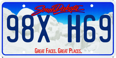 SD license plate 98XH69