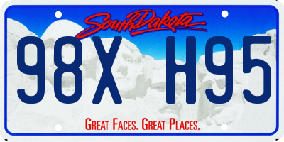 SD license plate 98XH95