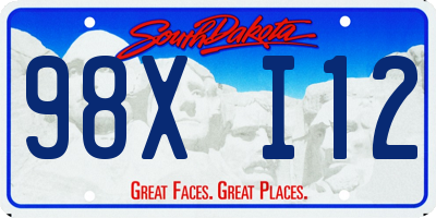 SD license plate 98XI12