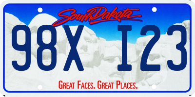 SD license plate 98XI23