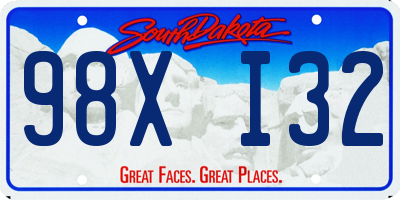 SD license plate 98XI32