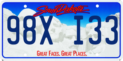 SD license plate 98XI33