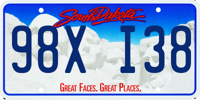 SD license plate 98XI38