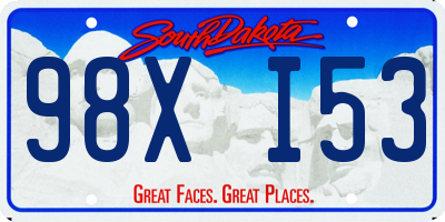 SD license plate 98XI53