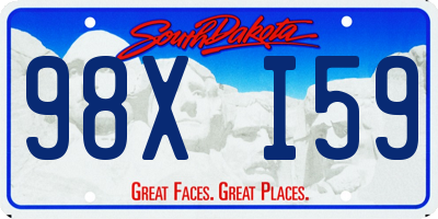 SD license plate 98XI59