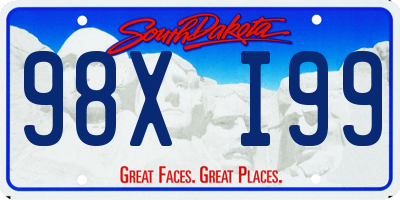 SD license plate 98XI99