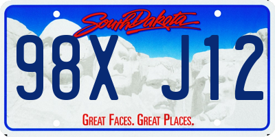 SD license plate 98XJ12