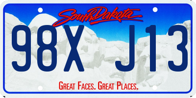 SD license plate 98XJ13