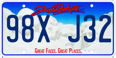 SD license plate 98XJ32