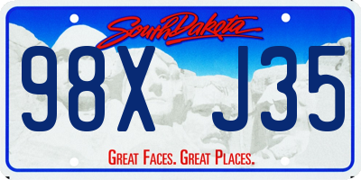 SD license plate 98XJ35