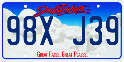 SD license plate 98XJ39