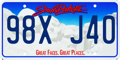 SD license plate 98XJ40