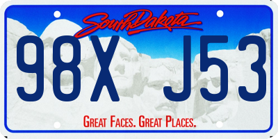 SD license plate 98XJ53