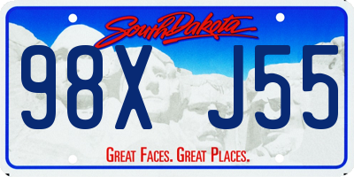 SD license plate 98XJ55