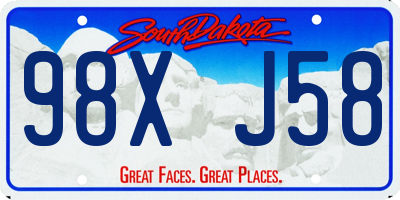 SD license plate 98XJ58