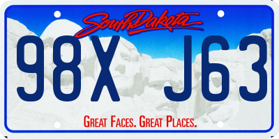 SD license plate 98XJ63