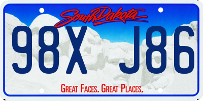 SD license plate 98XJ86