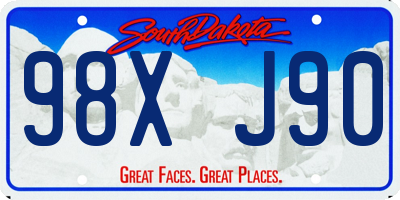 SD license plate 98XJ90